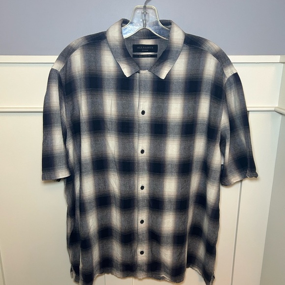 All Saints flannel short sleeve button up - Picture 1 of 8